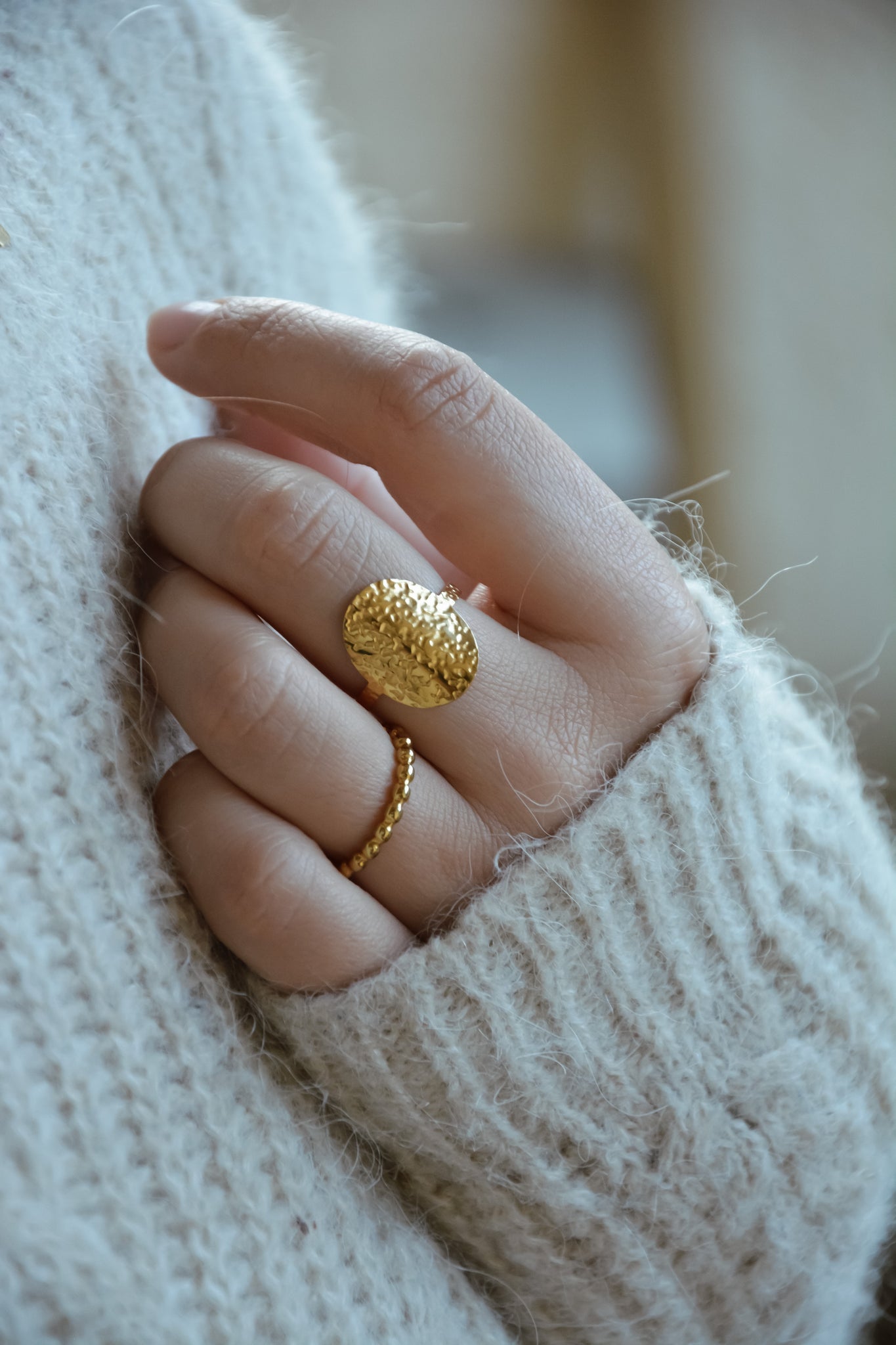 Bague martelée