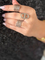 Bague large grains de café