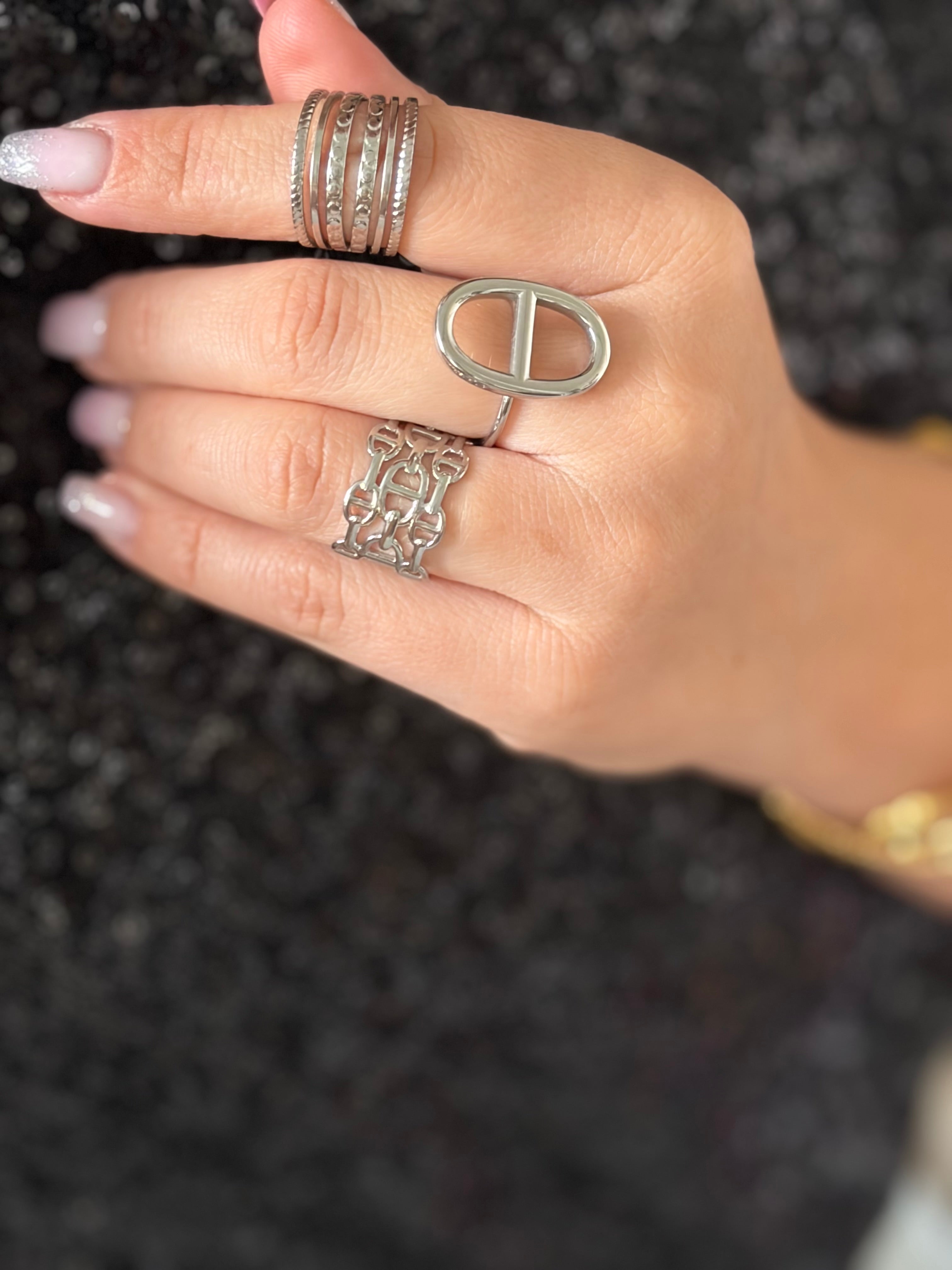 Bague large grains de café