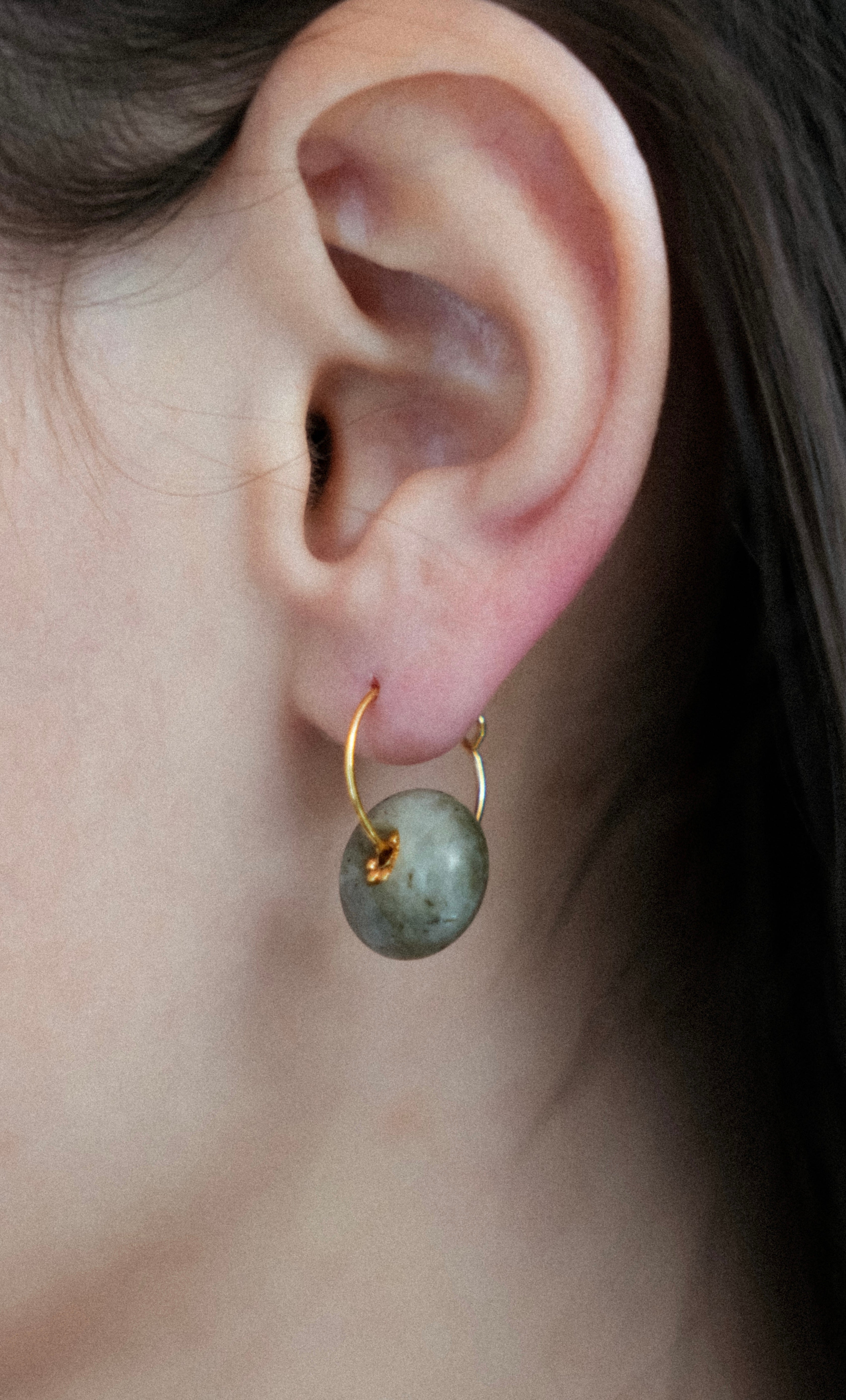 Boucles d'oreilles Donuts Agate d’Afrique