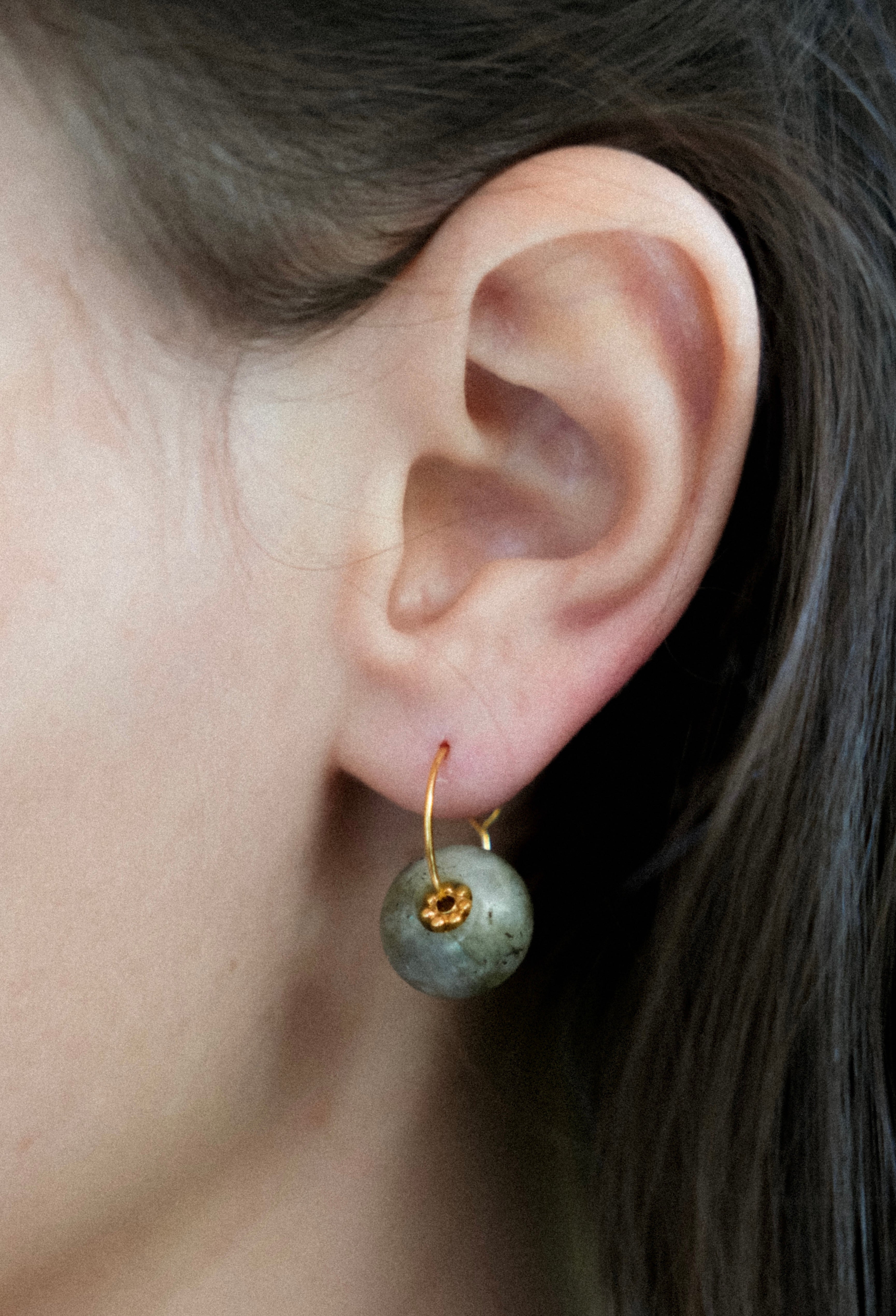 Boucles d'oreilles Donuts Agate d’Afrique