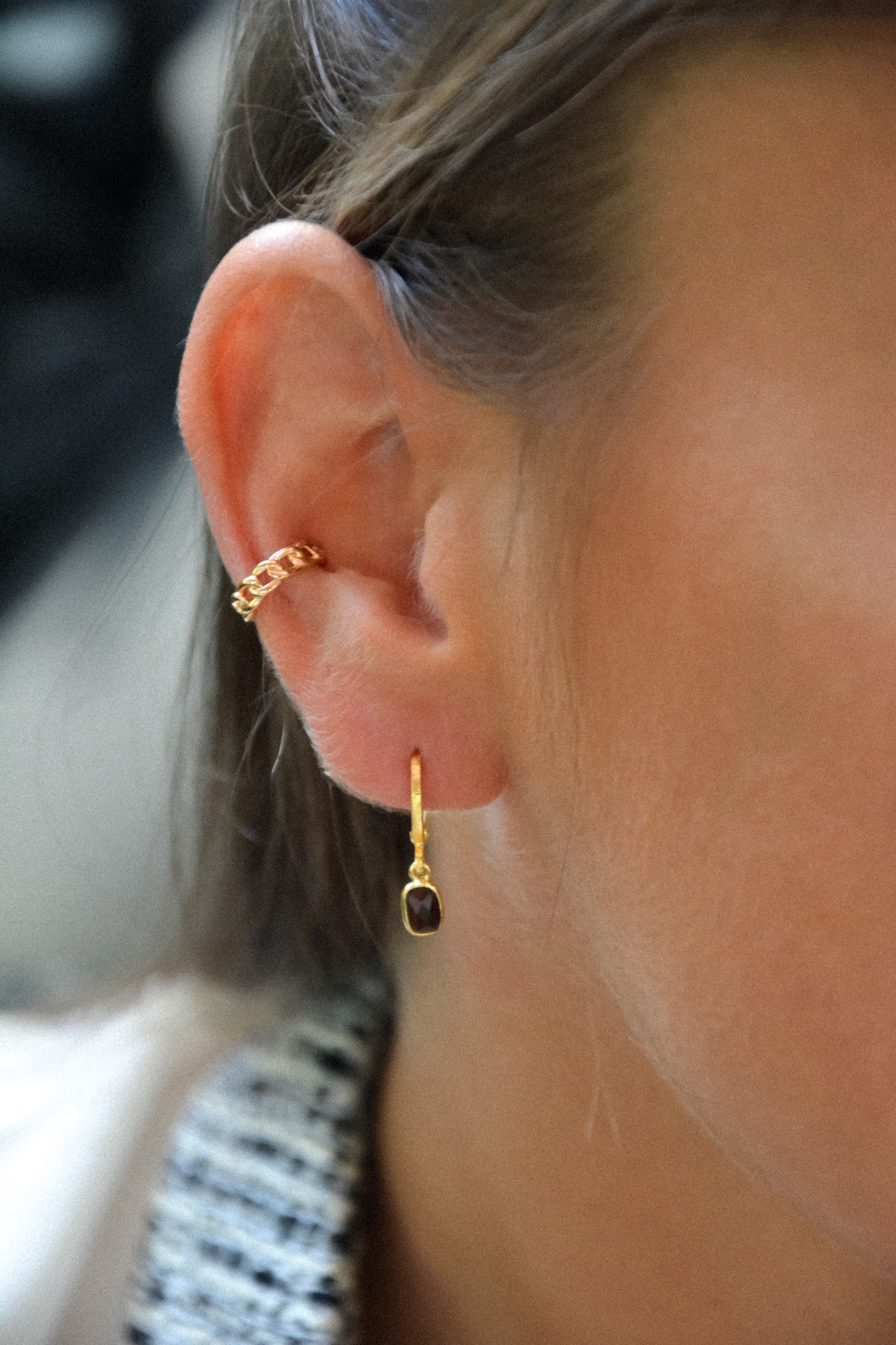 Boucles d'oreilles Yao grenat