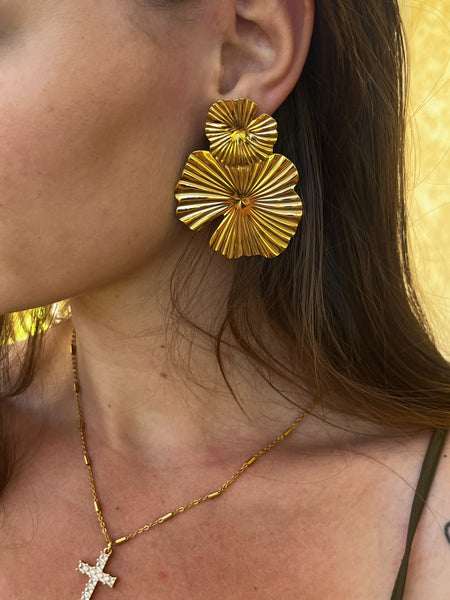Boucles d'oreilles soleil d’or